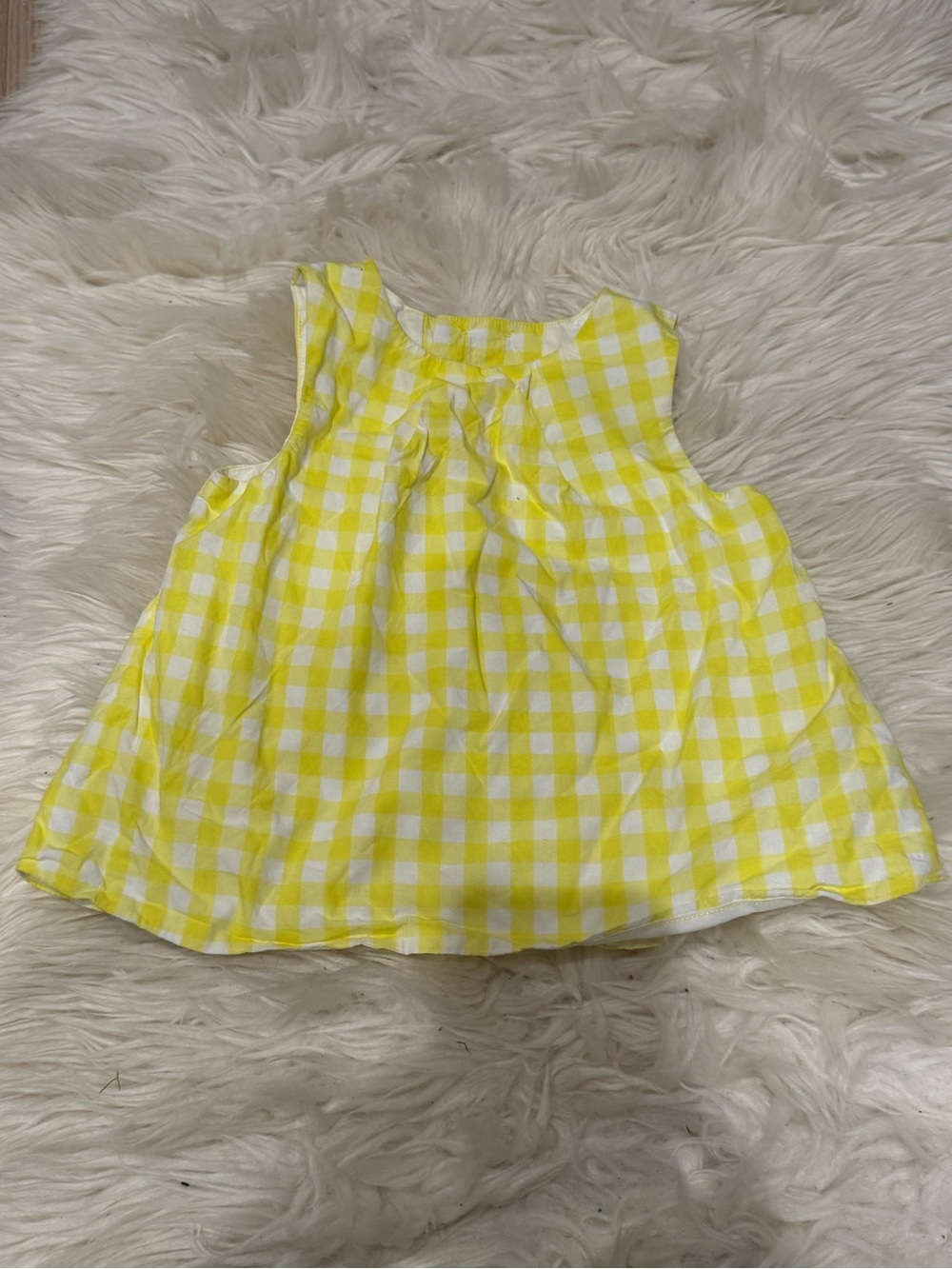 Jacadi Yellow & White Gingham Sleeveless Top size 24M